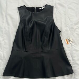 Bar III Peplum Top - Leather